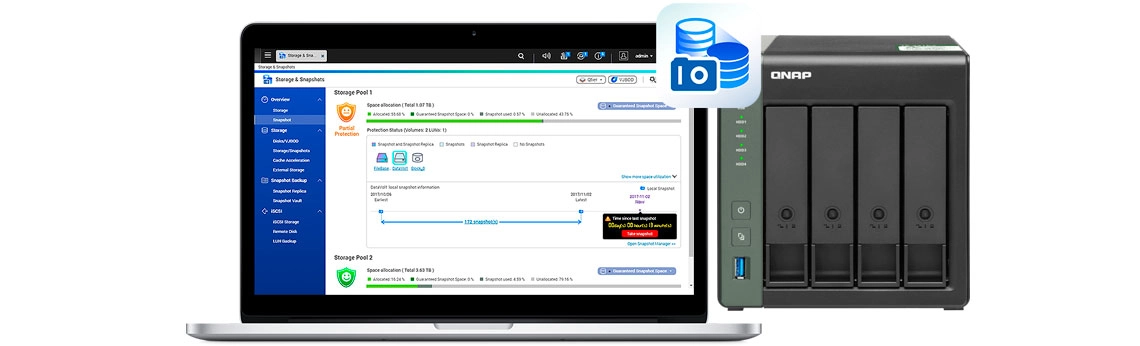 Um storage NAS 10GbE iSCSI com snapshot