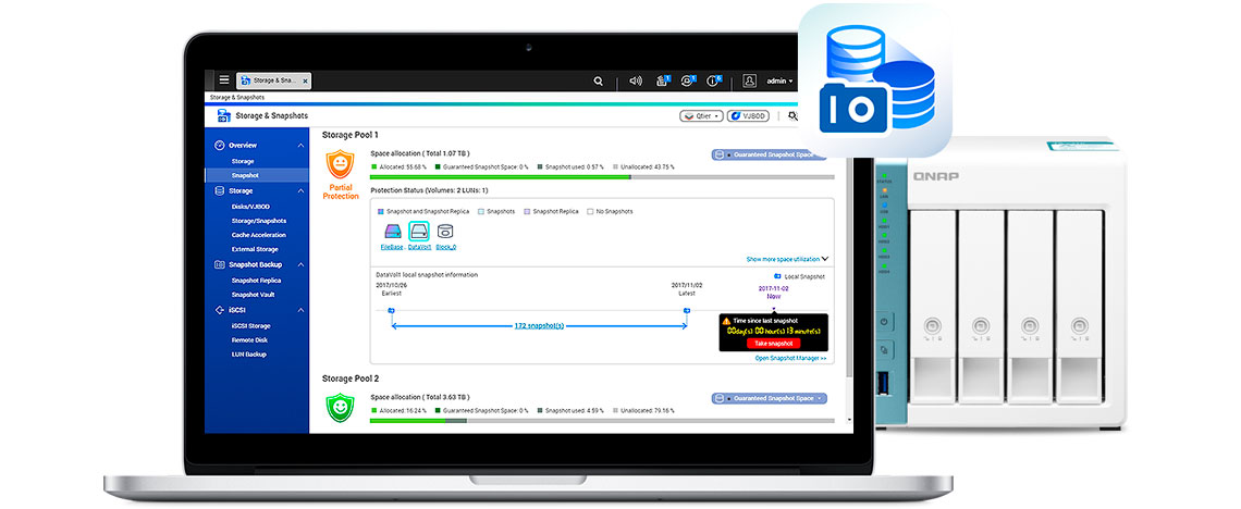 Um storage NAS iSCSI com Snapshot